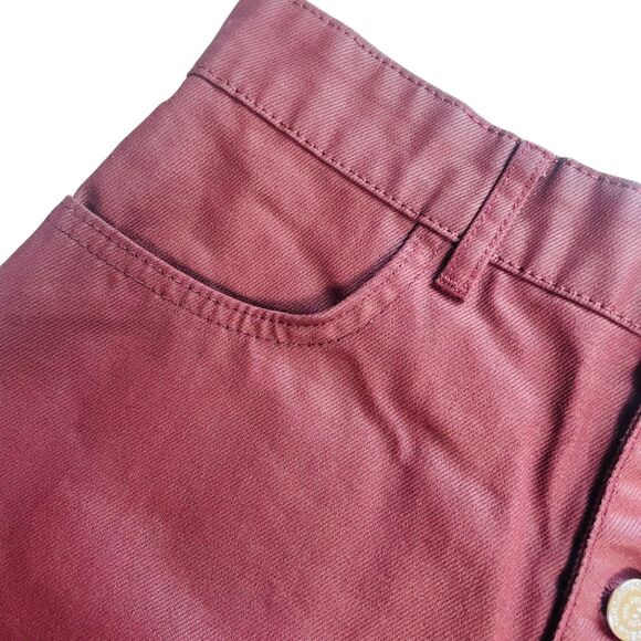 Zara | Burgundy Mom Fit High Waisted Shorts Size 4 | EUC - Picture 7 of 13